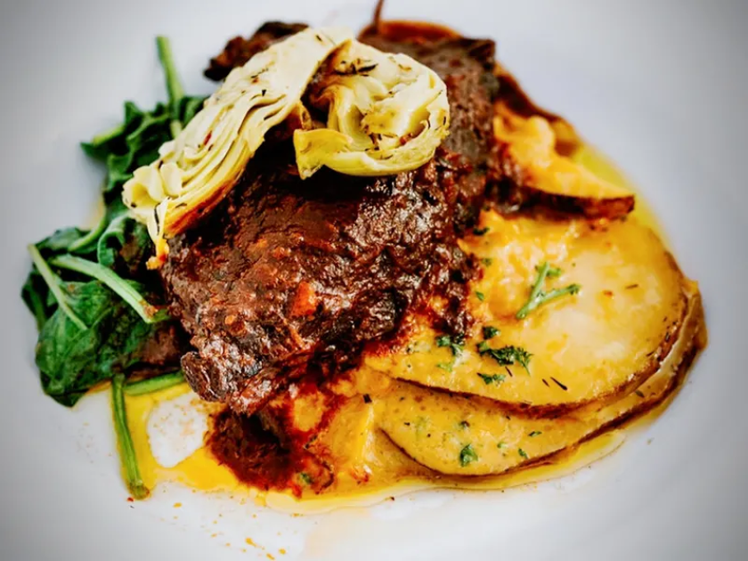 Braised Short Ribs, Scalloped Potatoes & Spinach