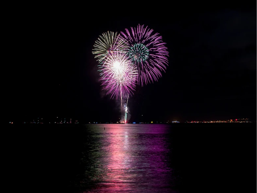 Waikiki Fireworks Diamond Head