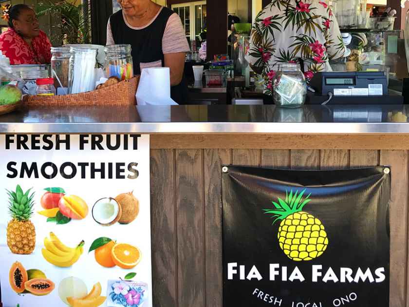The front of Fia Fia Farms, which sells juice, smoothies, and otai
