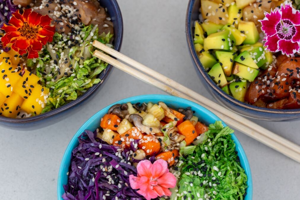 Poke bowls, The traditional Hawaiian food,