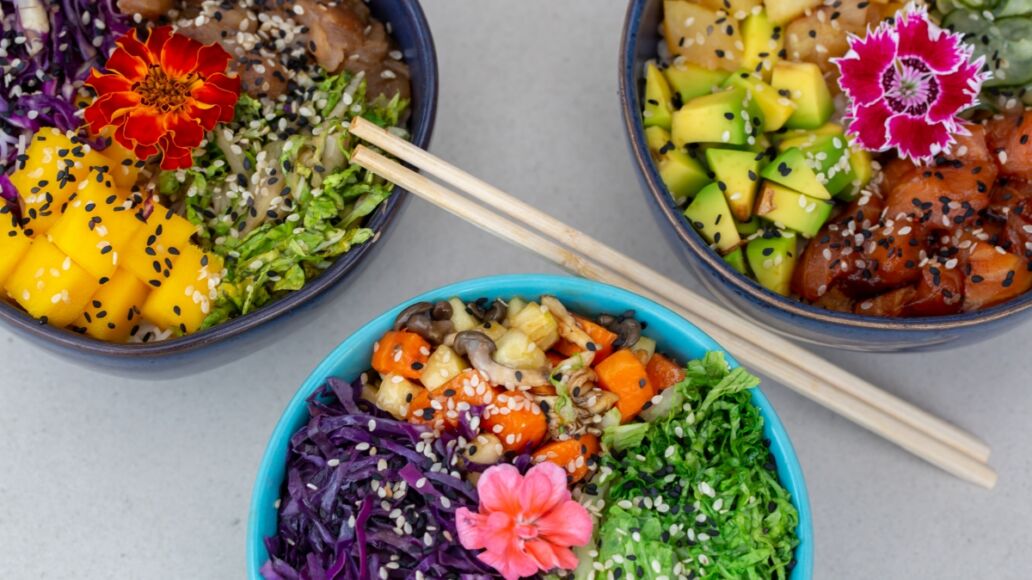 Poke bowls, The traditional Hawaiian food,