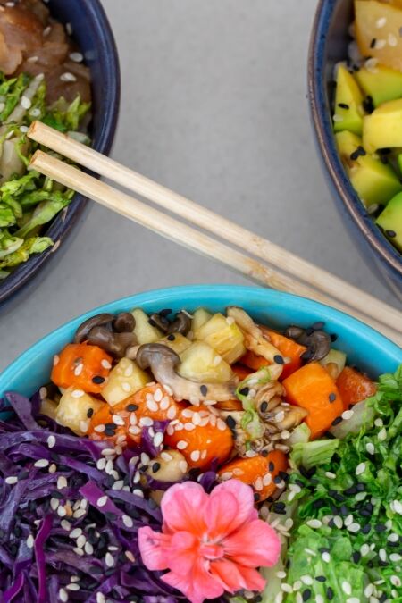 Poke bowls, The traditional Hawaiian food,