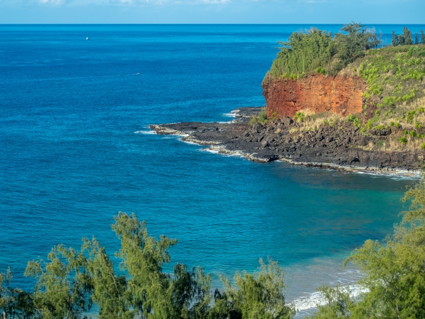 Private beach, Allerton Garden, Hawaii, Kauai, USA.