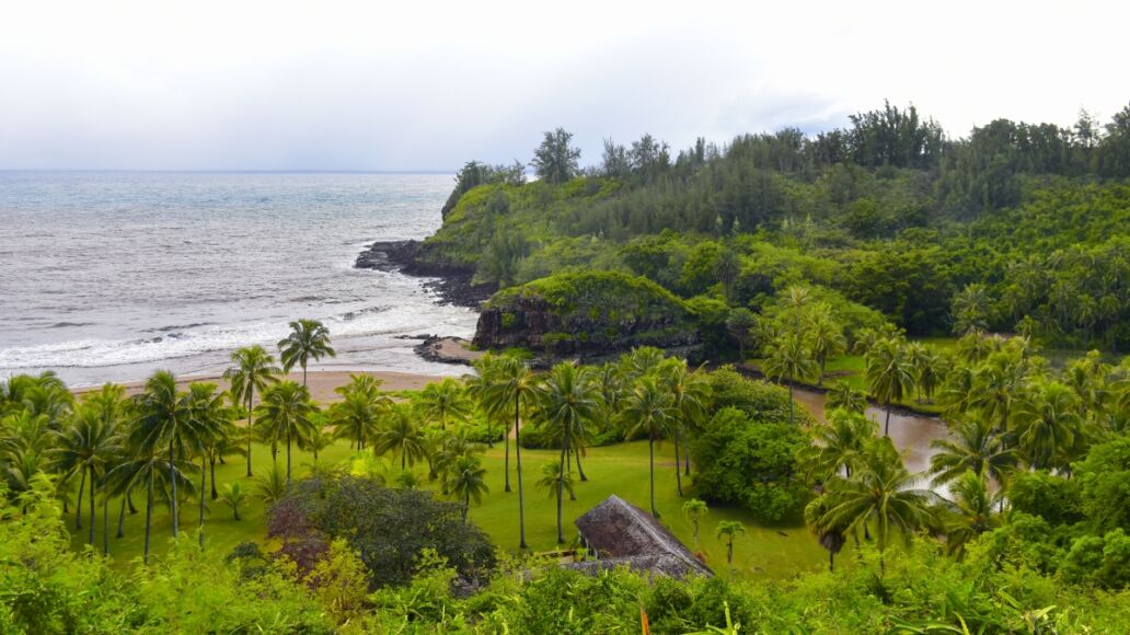 Lawai beach leading to Allerton Garden in Kauai Island, Hawaii