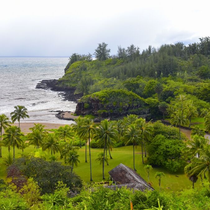 Lawai beach leading to Allerton Garden in Kauai Island, Hawaii