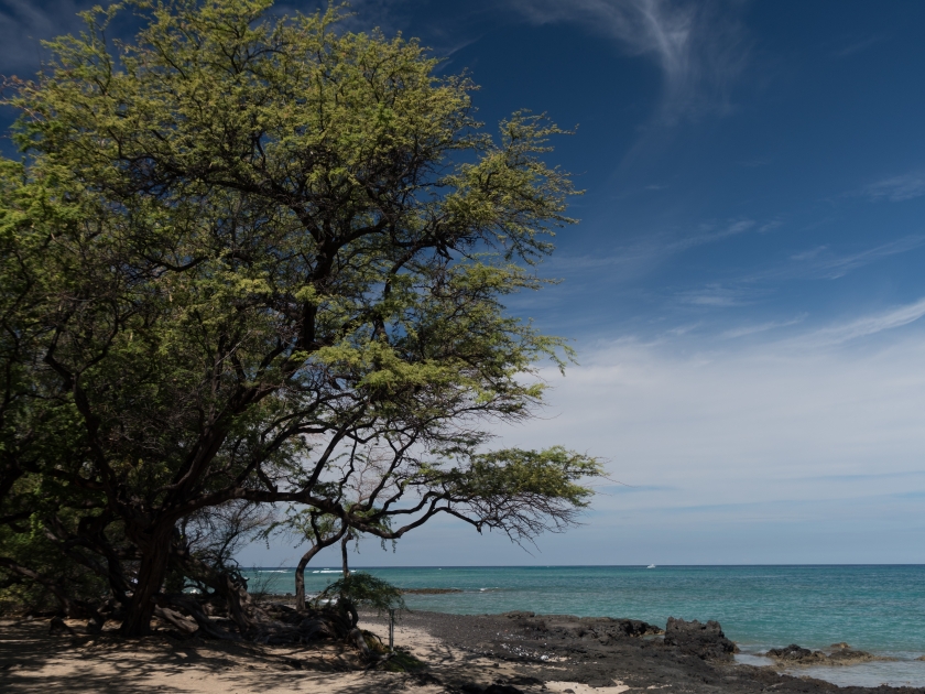 Walking at Anaehoomalu surf line, Waikoloa, Big Island, Hawaii