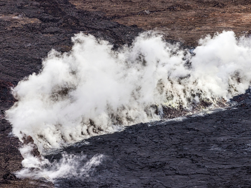 Steam rising from Kīlauea in Hawaiʻi Volcanoes National Park.