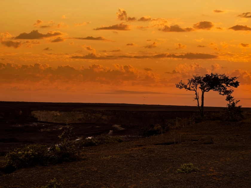 Hawaii Volcanoes National Park, on Hawaii Island (the Big Island). At its heart are the Kilauea and Mauna Loa active volcanoes. The Crater Rim Drive passes steam vents and the Jaggar Museum