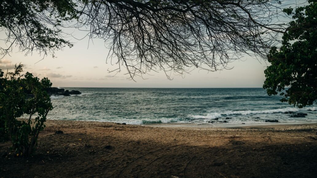 Stunning glass beach near Port Allen town on Kauai, Hawaii. High quality photo