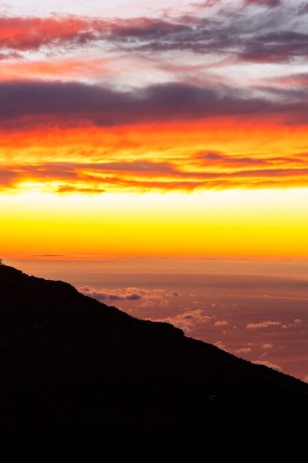 Haleakala national park, sunset view from summit of haleakala, maui island, hawaii, united states of america, north america