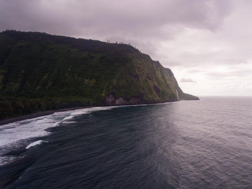 Aerial view of the Hamakua coast at Waipio Valley on the Big Island of Hawaii