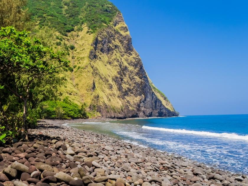 Coast of the island, the ocean in Hawaii