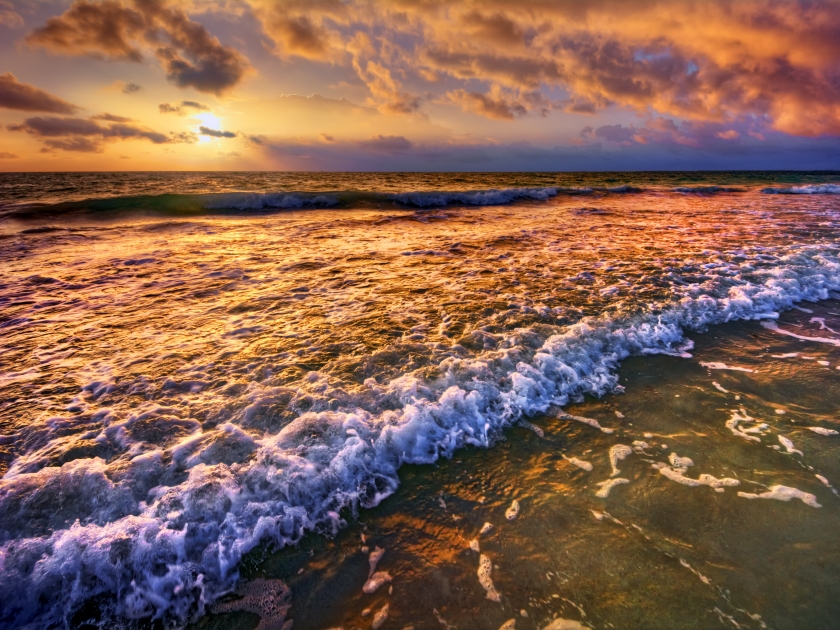 Magnificently colorful beach vacation sunrise 1