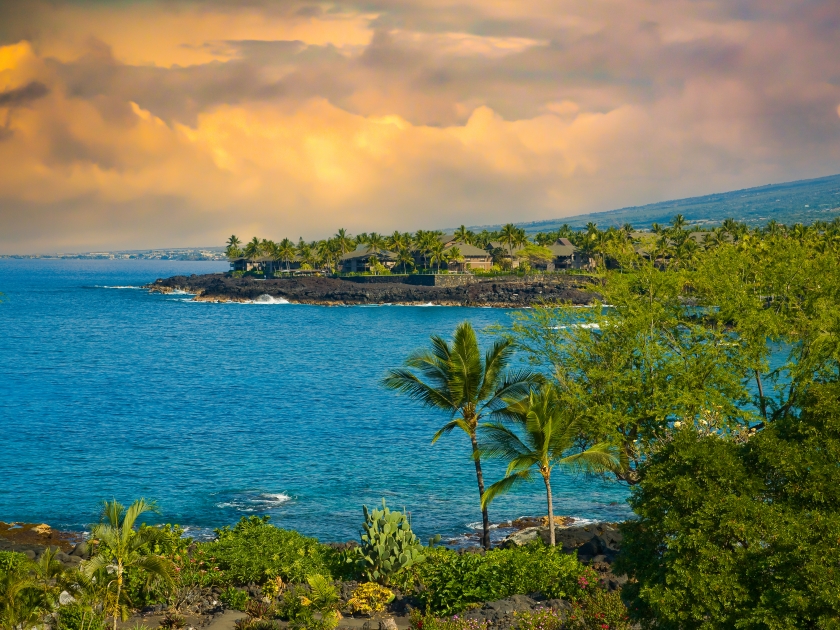 The Kailua-Kona coast on the Big Island, Hawaii