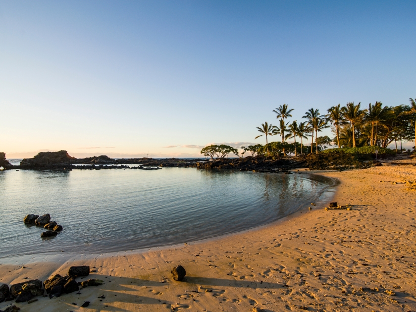 Sandy beach at Kikaua Point Park, Big Island, Hawaii, United States of America, Pacific