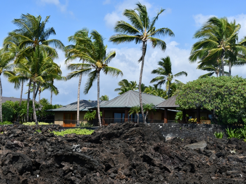 Kikaua Point Beach Park at Kaupulehu on Big Island in Hawaii