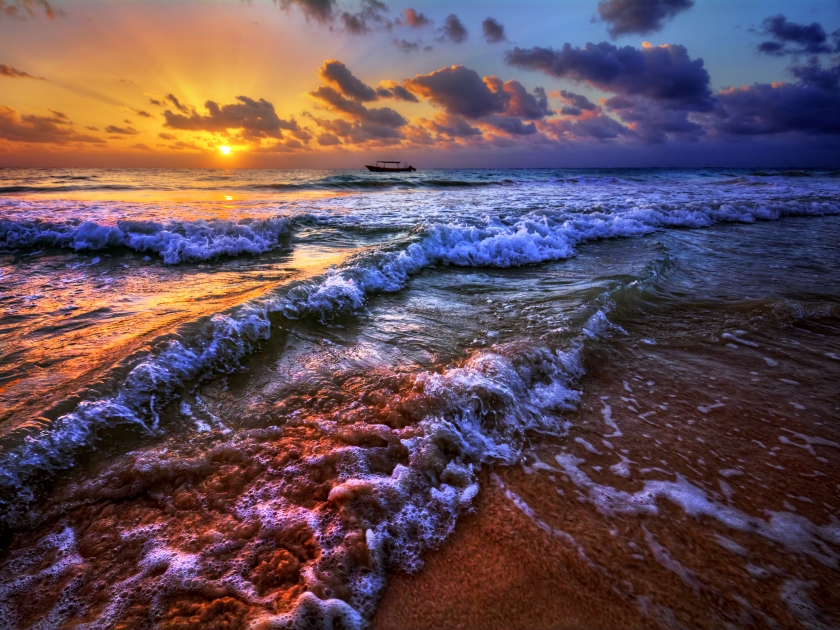 Magnificently colorful beach vacation sunrise 4