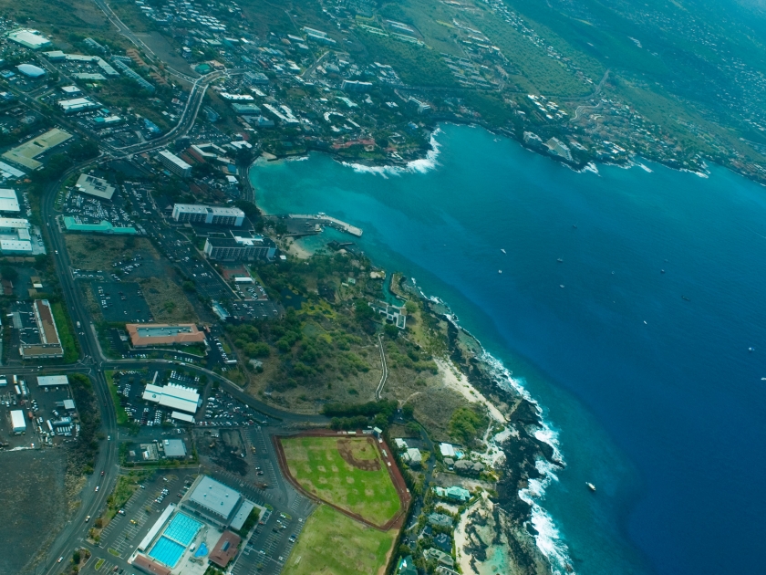 Kailua-Kona, Big Island aerial shot, Hawaii