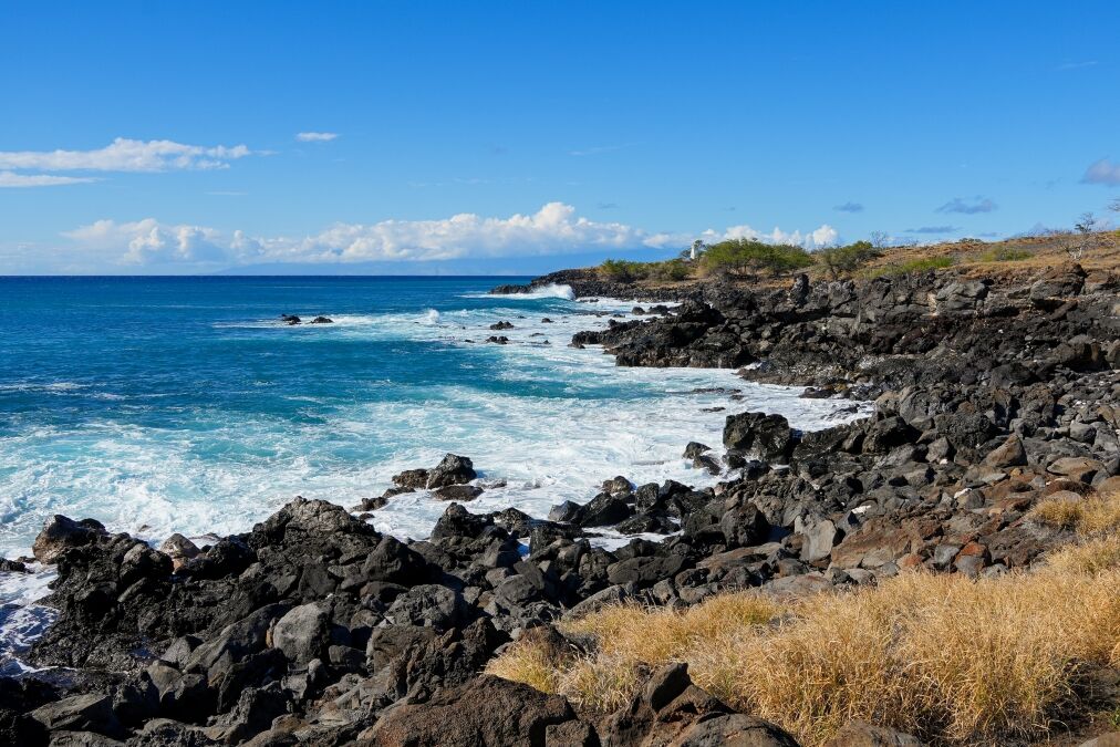 Rocky beach in the Lapakahi State Historical Park on the island of Hawai'i (Big Island) in the Pacific Ocean