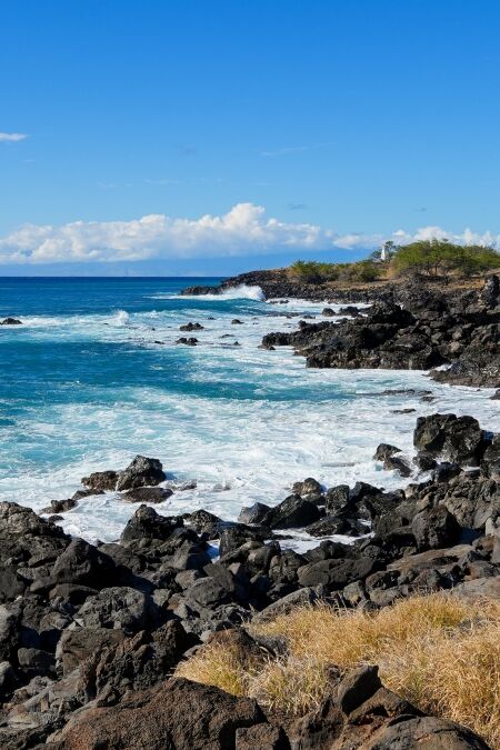 Rocky beach in the Lapakahi State Historical Park on the island of Hawai'i (Big Island) in the Pacific Ocean