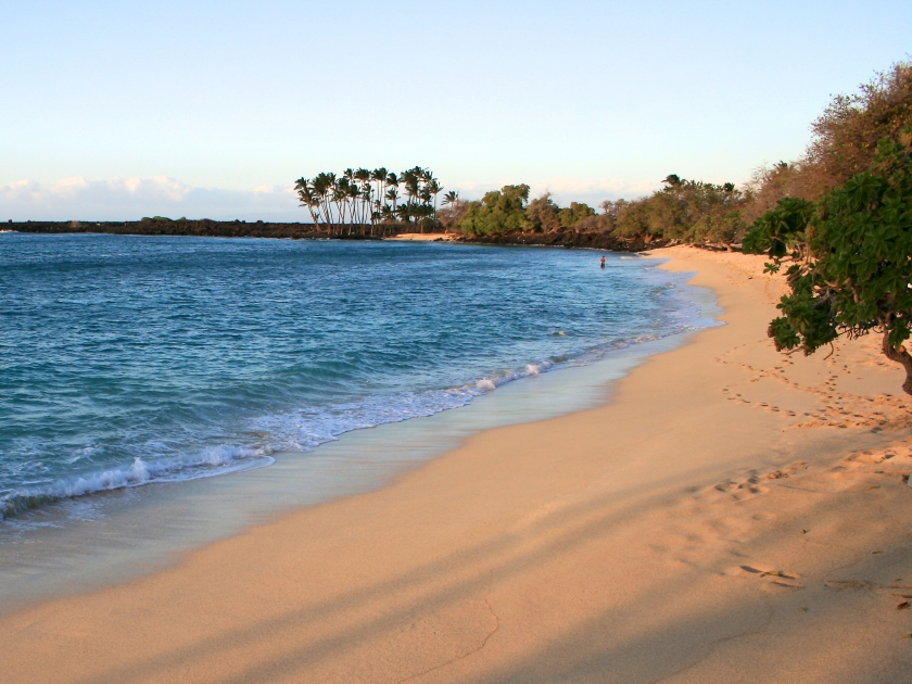 Mahaiula Beach on Big Island before sunset