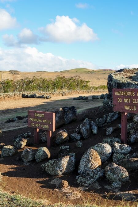 Mo'okini Heuiau in the north of Big Island, Hawaii - Ruins of a temple of the Hawaiian religion in the Kohala Historical Sites State Monument near Upolu Point