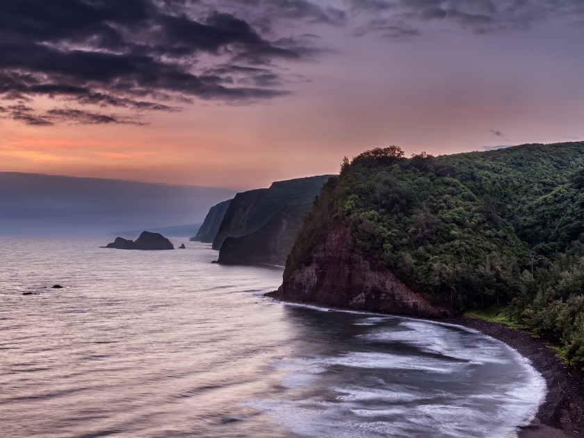 Early sunrise over Pololu Valley, Big Island HI