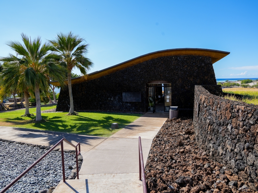 Visitor Center of the Pu'ukohola Heiau National Historic Site on the Big Island of Hawai'i in the Pacific Ocean