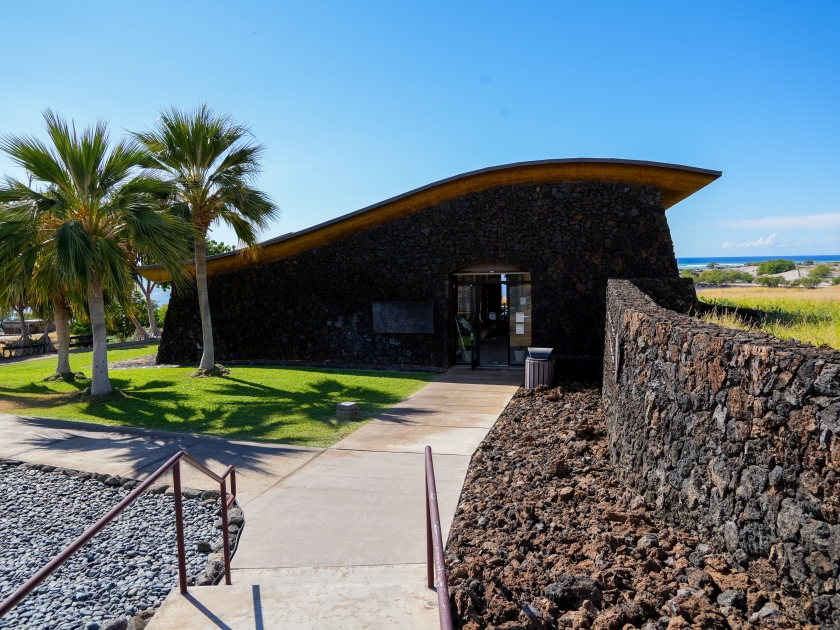Visitor Center of the Pu'ukohola Heiau National Historic Site on the Big Island of Hawai'i in the Pacific Ocean