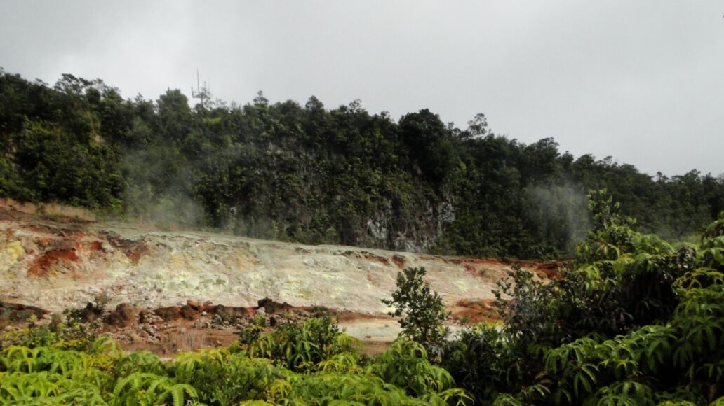 Landscape view of Sulphur Banks in Hawaii.