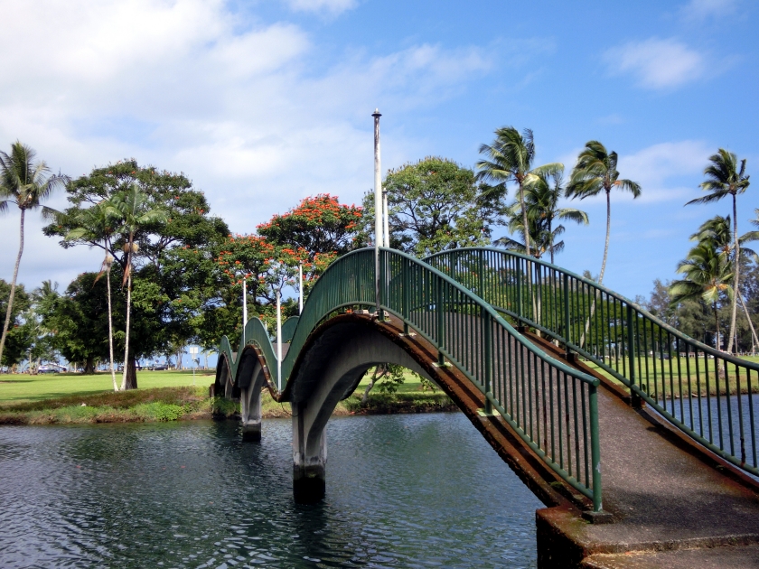 Wailoa park Hilo Hawaii wavy bridge