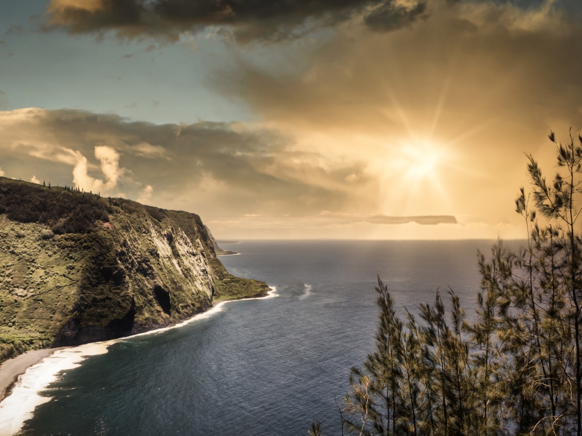 Waipio beach on the Big Island of Hawaii