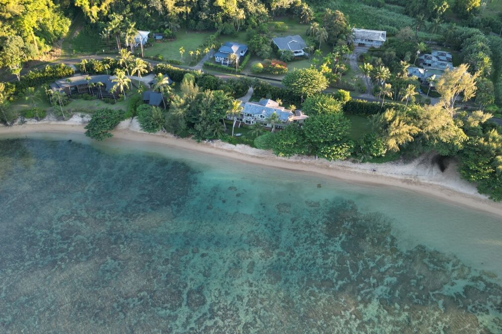 Anini beach park kauai Hawaii aerial