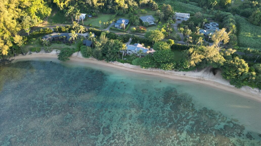 Anini beach park kauai Hawaii aerial