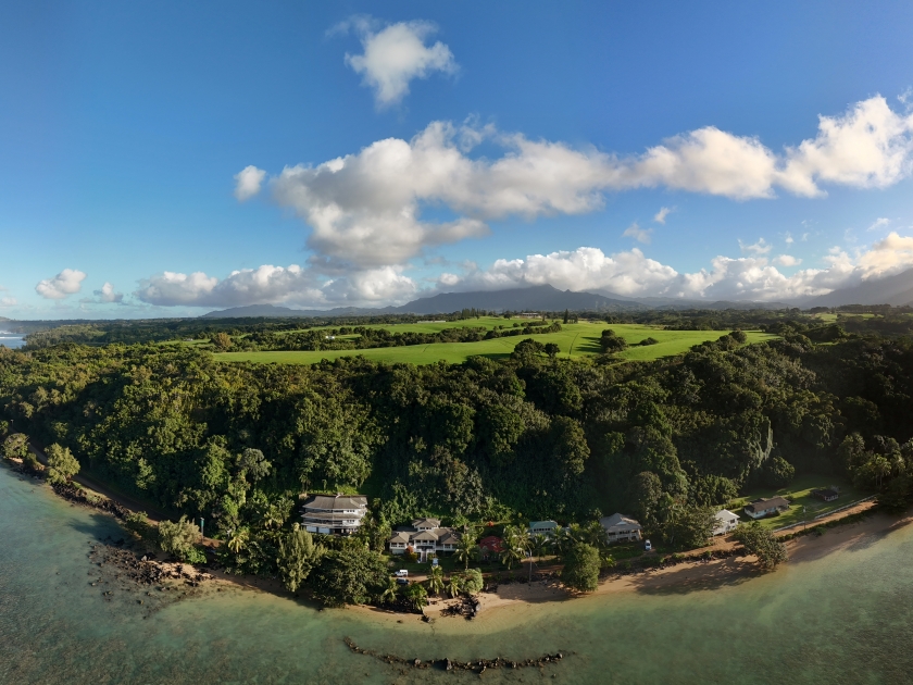 Anini beach park kauai Hawaii aerial