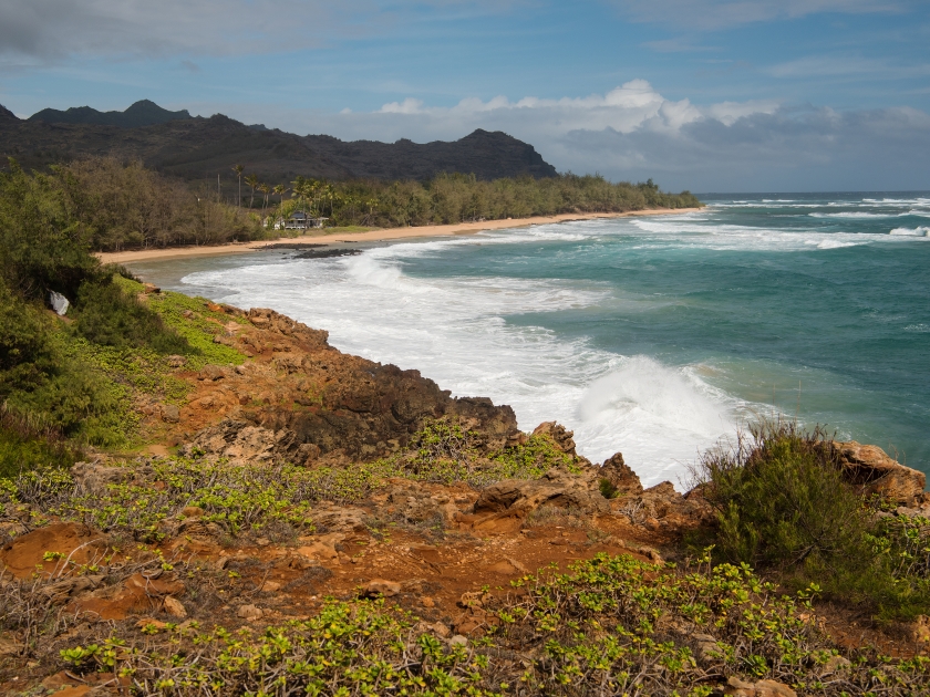 Punahoa Point at the Gillin's Beach section of the Mahaulepu Beach on Kauai Island, Hawaii