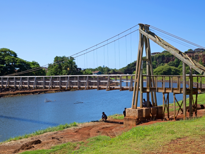 Suspension bridge on Kauai island, USA