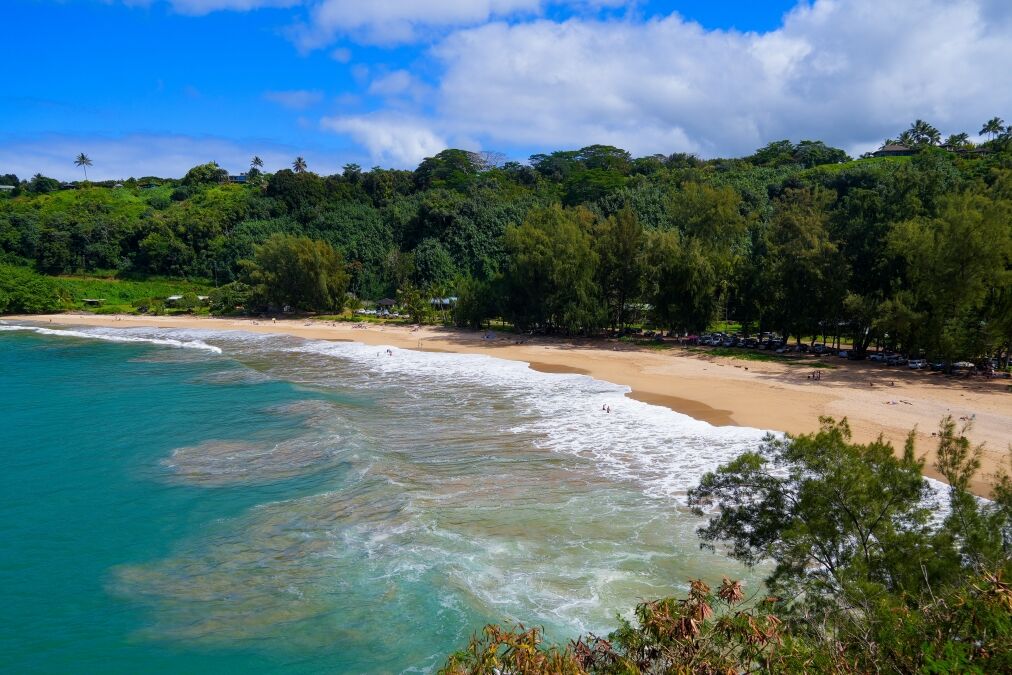 Kalihiwai Beach on the North Shore of Kauai island in Hawaii, United States