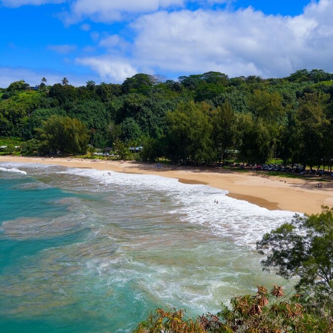 Kalihiwai Beach on the North Shore of Kauai island in Hawaii, United States