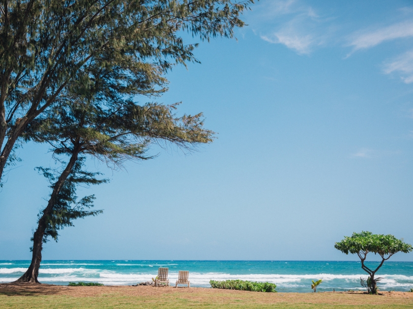 Quiet Waipouli Beach on a Clear, Beautiful Day in Kauai, Hawaii