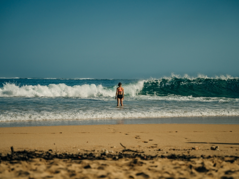 Lumahai Beach is a secluded paradise found on the north shore of Kauai, Hawaii. High quality photo