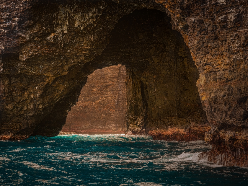 SEA CAVE OF THE NA' PALI COAST KUAUI HAWAII