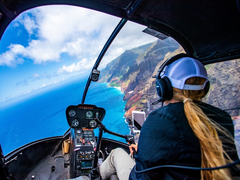 Helicopter flight over Na Pali Coast