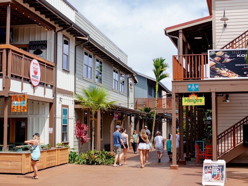 Koloa, Hawaii US - July 24, 2024: Koloa Village, a community of shops, services, restaurants and residences in the heart of Old Koloa Town, Kauai