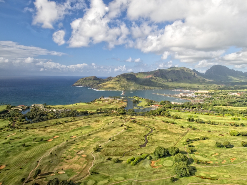 kauai golf course in Hawaii aerial view