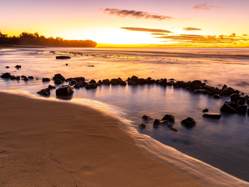 Peaceful Sunrise on Shipwreck Beach, Poipu, Kauai, Hawaii, USA