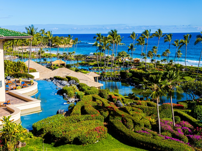 Resort Hotel on Shipwreck Beach, Kauai, Hawaii, USA