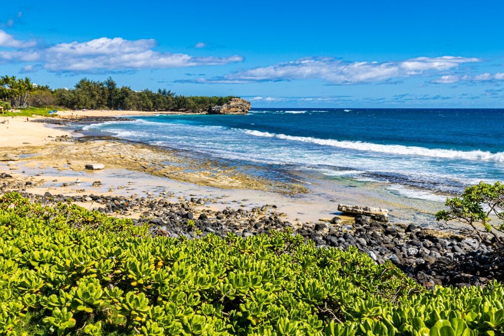 Panoramic View of Shipwreck Beach, Kauai, Kawaii, USA