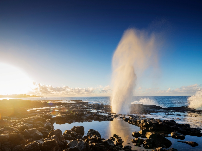 Poipu, blow hole, kauai island, hawaii, united states of america, north america