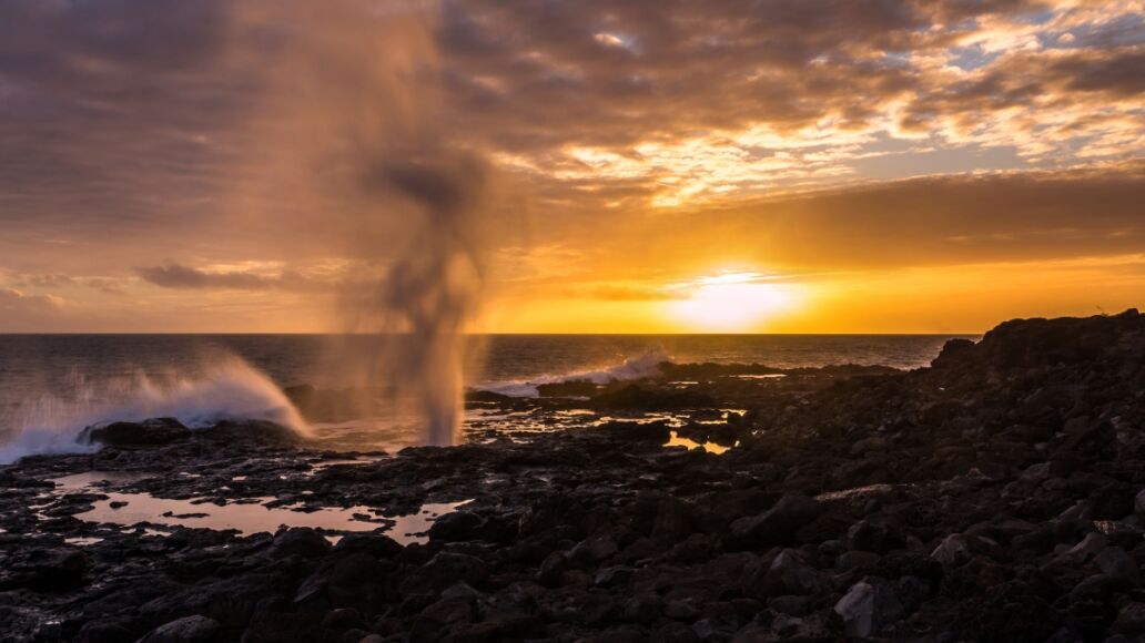 Spouting Horn Sunset, Kauai